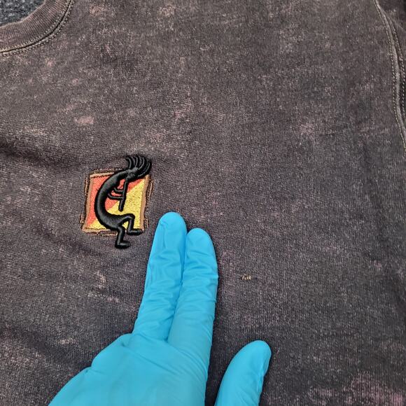 Vintage 90s Hanes USA Made Acid Wash Sweatshirt Womens XL Cinched Waist Slouchy - Picture 2 of 10